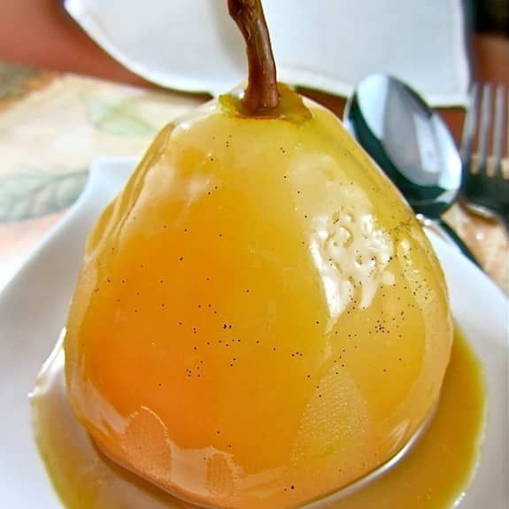 Saffron pear dessert