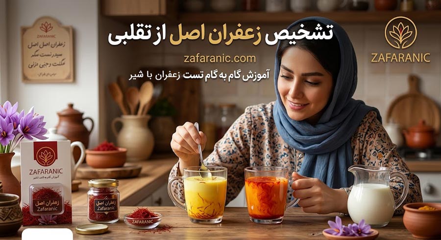 تشخیص زعفران اصل از تقلبی + ۱۰ تست خانگی معتبر 4 تست زعفران یا شیر